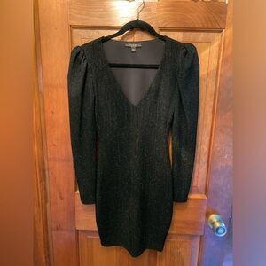 Guess sexy scuba dress, soft black knit with metallic shimmer